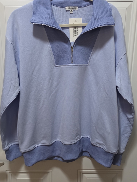 white birch Tops - White Birch Light Blue Quarter-Zip Pullover
